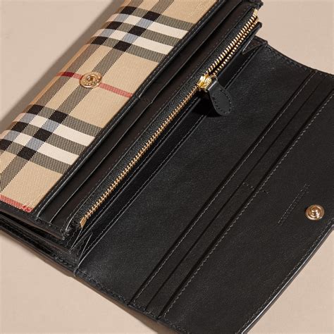 burberry horseferry check and leather continental wallet 3982478|Burberry Horseferry Check and Leather Continental Wallet.